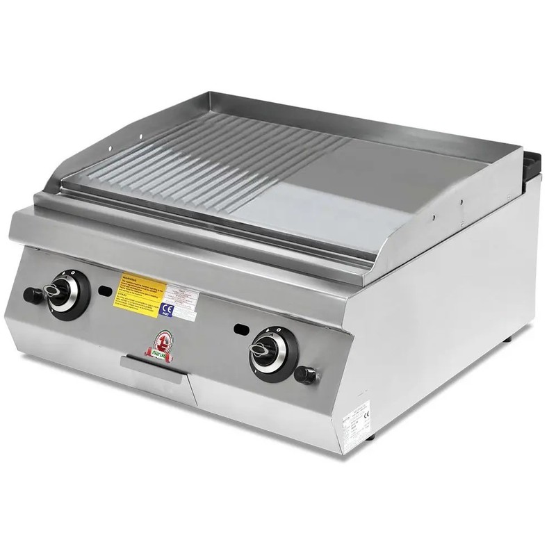 Roštilj gril lava na plin sa ravnom i rebrastom plocom PIN.PLS.9IG022