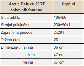 Ugolini Aparat za limunadu Arctic Deluxe 20/2P sokovnik fontana