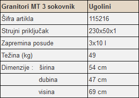 Ugolini Granita MT 3 sokovnik