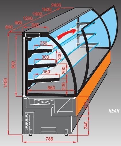 Vitrina rashladna izložbena Tecnodom Premium EVO 240