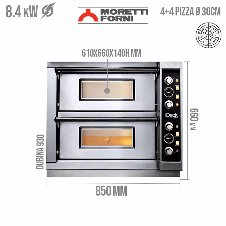 Pica pec sa dve etaze Moretti Forni iDeck PD 60.60
